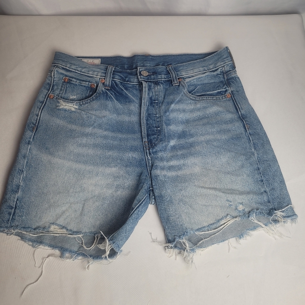 GAP Denim Buttonfly Midrise Boyfriend Frayed Hem Shorts Size 27/4R